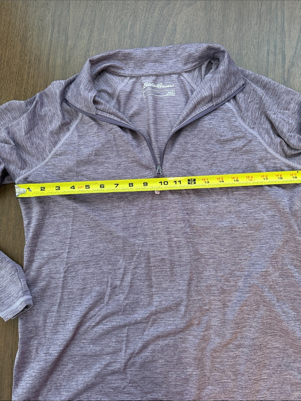 Eddie Bauer Heathered Plum Quarter-Zip Pullover